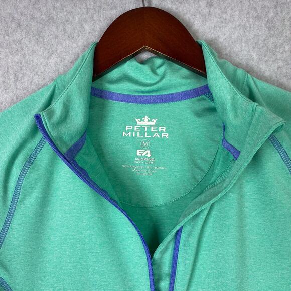 Peter Miller Long Sleeve Women's Size M Green E4 50+ UPF Golf 1/4 Zip Pullover - Picture 5 of 10